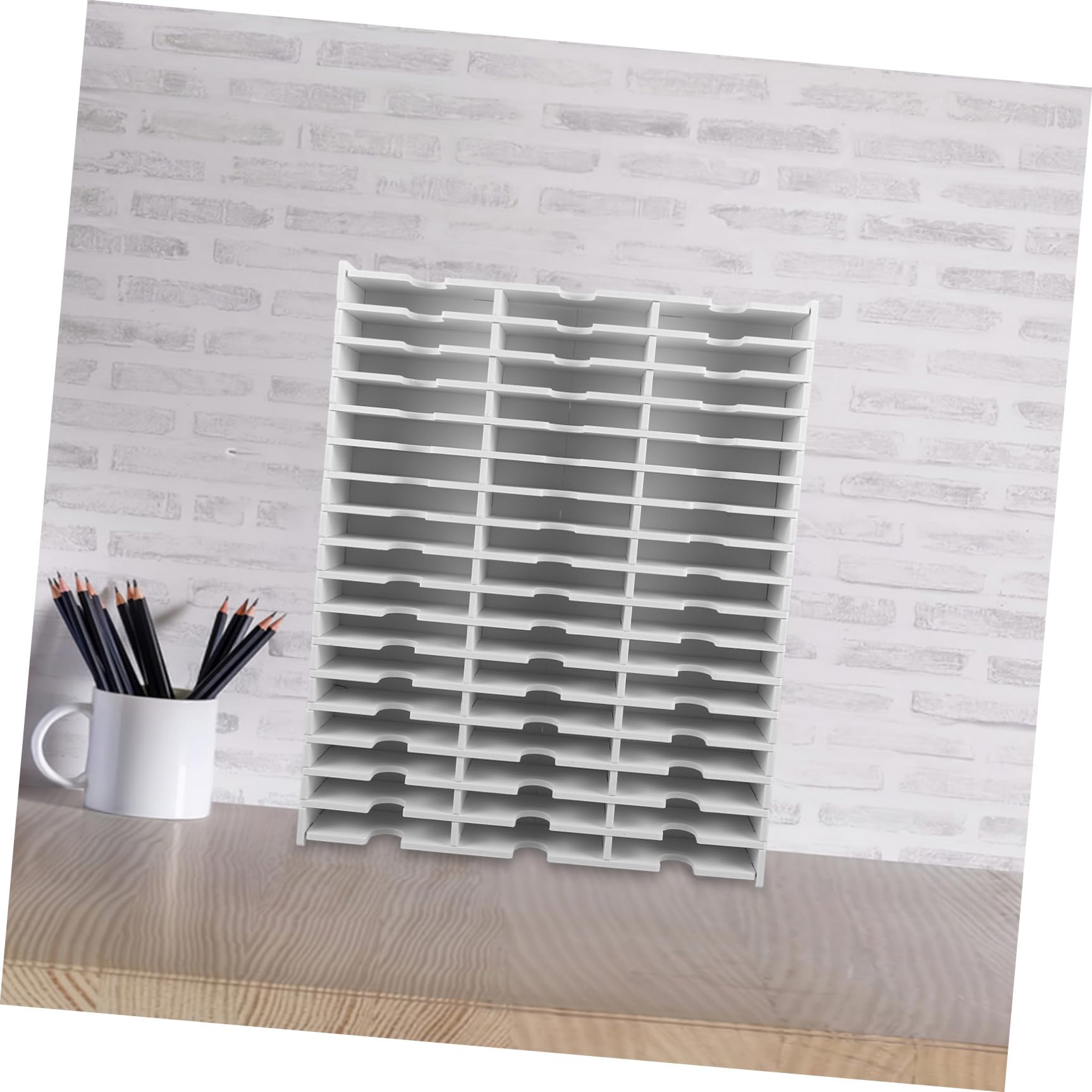 POPETPOP Caja Organizadora de Almohadillas de Tinta y Soporte para Casetes de Pvc Blanco 51 Ranuras para Almacenamiento y Transporte Fácil en Escritorio