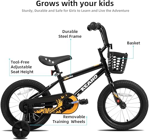 Miniatura 2 de KEANO Cervine 14 16 20 Inch Kids Bike for Boys Girls Ages 3-10 Years, 14 16 Inch Toddler BMX Bikes with Training Wheels and Basket, 20 in Children