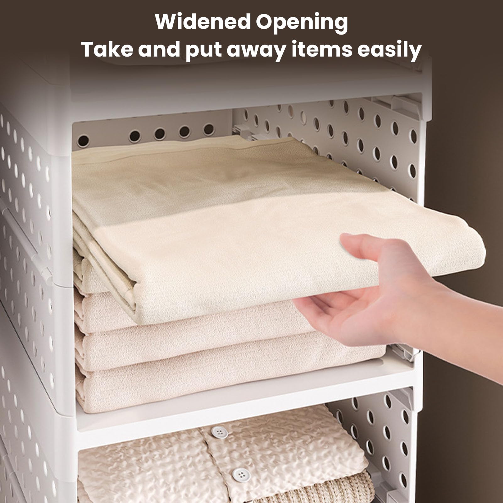 Organizador colgante para armario, cesta de almacenamiento plegable de gran capacidad para dormitorio, lavandería, dormitorio (4 Layers)