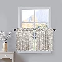 Vista 10 de VOGOL - Cortinas naturales para ventanas, paneles y cortinas con dobladillo para barra de filtrado de luz para decoración del hogar