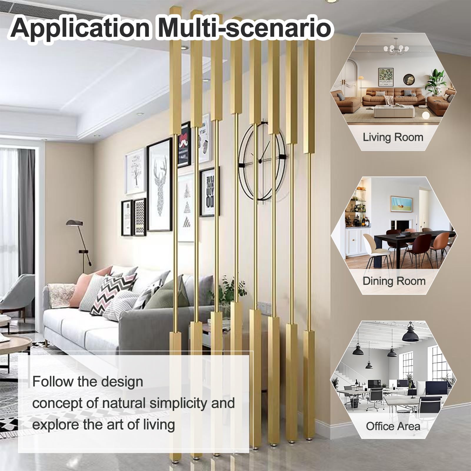 Separadores de habitación de metal, pantallas de privacidad de suelo a techo para decoración de oficina, balcón y entrada