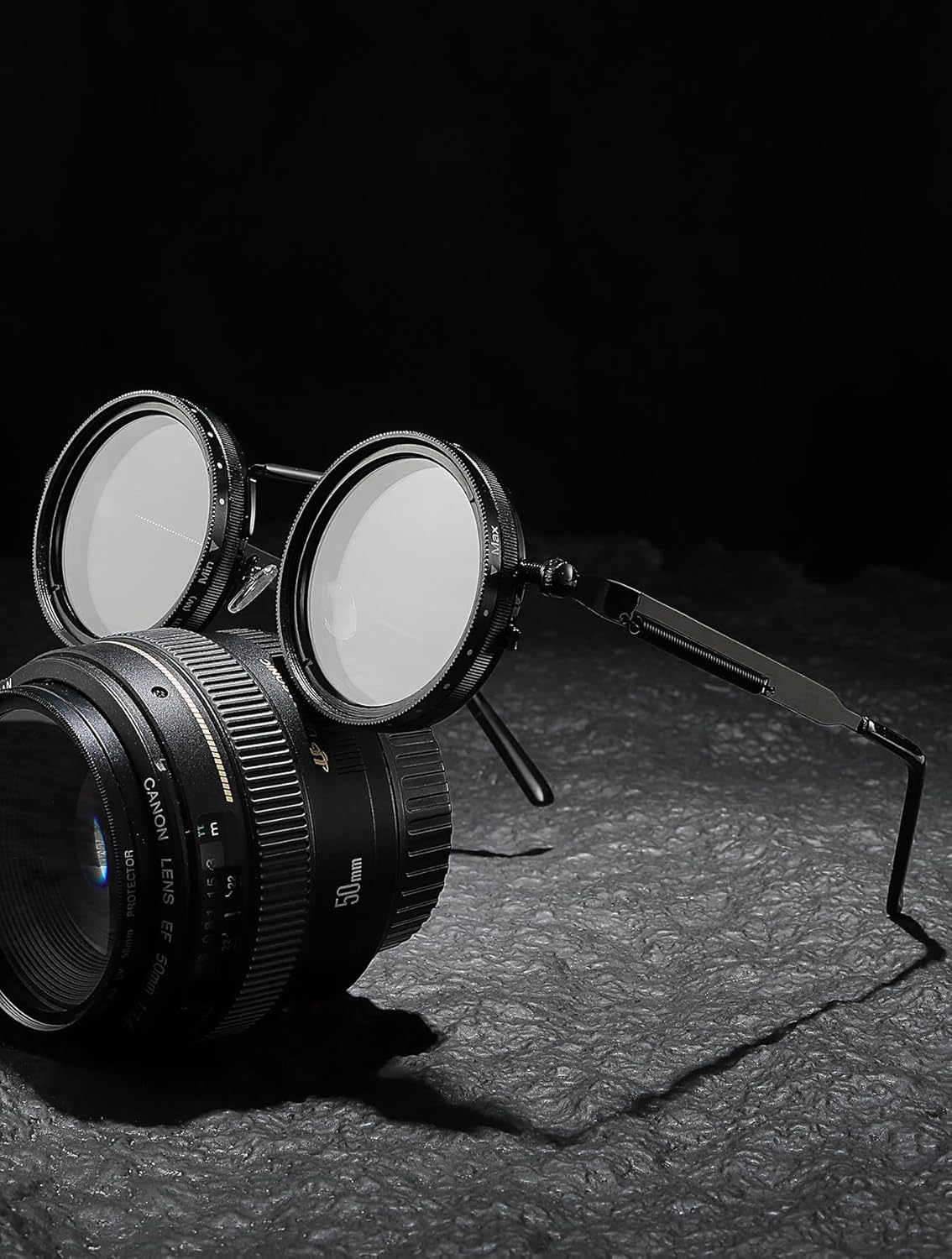 JOLLYNOVA Adjustable Tint Sunglasses, 1-9 Gears Steampunk Retro Metal Round Polarized Glasses with ND Filter Lenses - Image 5