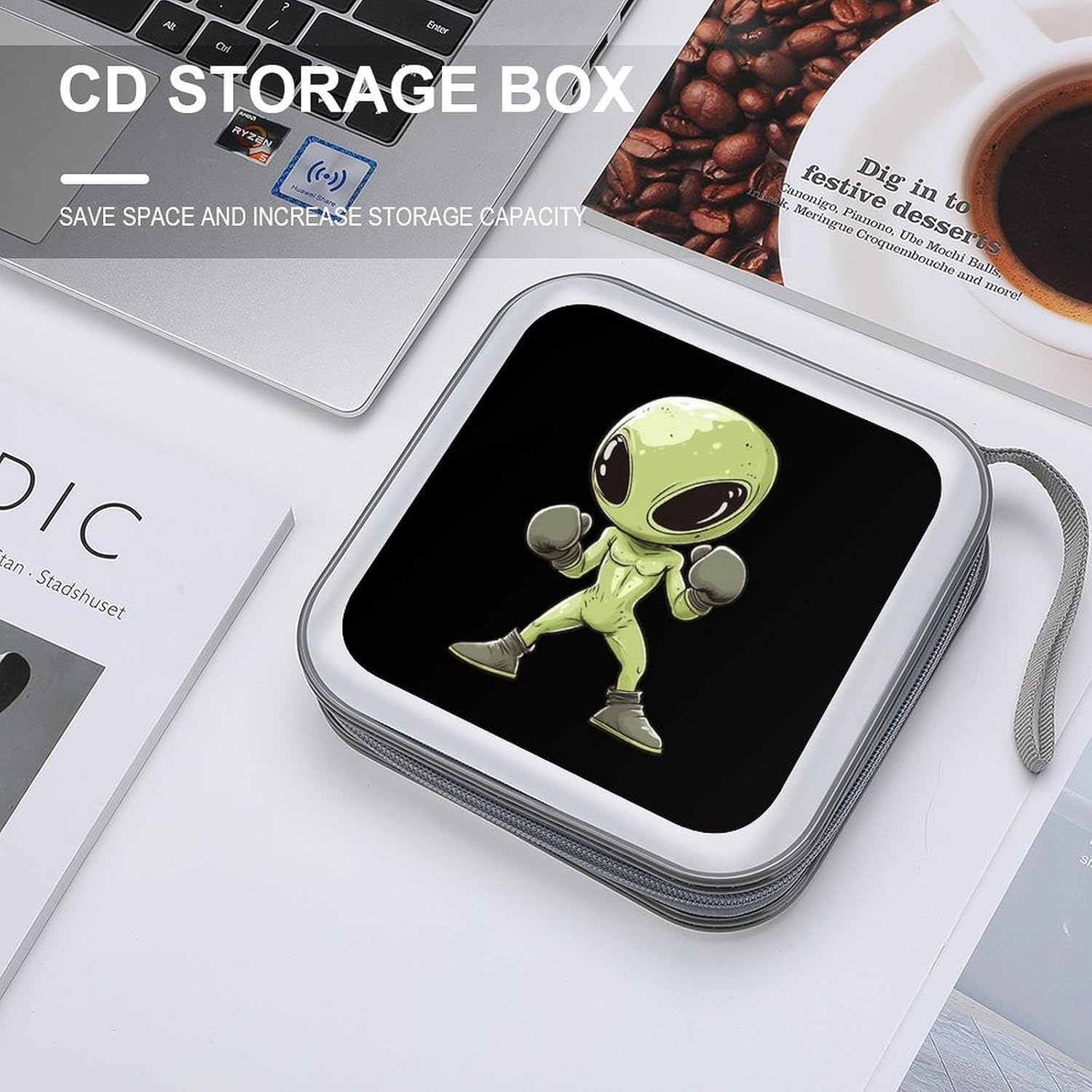 Aliens Boxing Boxer Protective CD Case Storage Rack 40 Capacity DVD Holder Organizer Car Travel