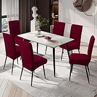 Vista 2 de Genina Fundas impermeables para sillas Parsons de comedor, fundas elásticas para sillas Parsons para comedor, cocina, funda protectora para silla