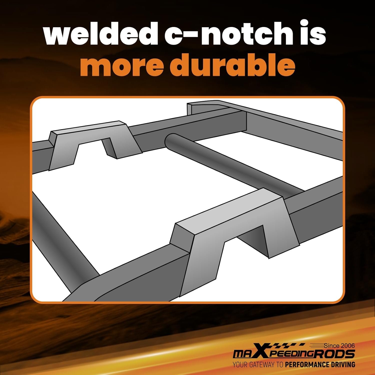 maXpeedingrods 6-9” C-notch Rear Frame for Chevy Silverado/GMC Sierra 1500 1999-2007, Weld-on Lowering Kit