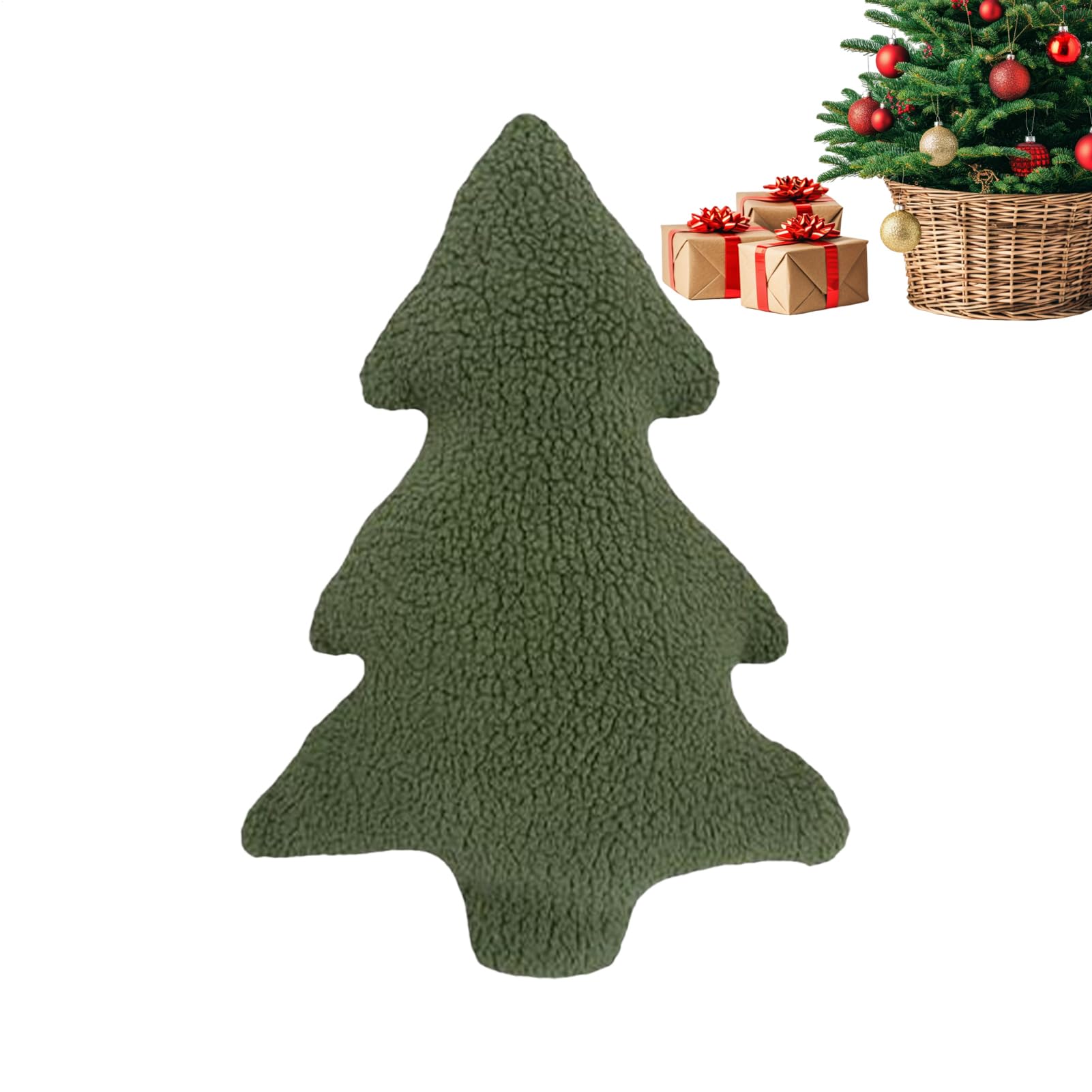 Coussin de sapin de Noël doux rembourré en peluche pour décoration saisonnière de maison