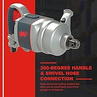 Vista 5 de Ingersoll Rand 2850MAX Llave de impacto neumática de 1 pulgada, par máximo de 2,100 ft-libras, mango D