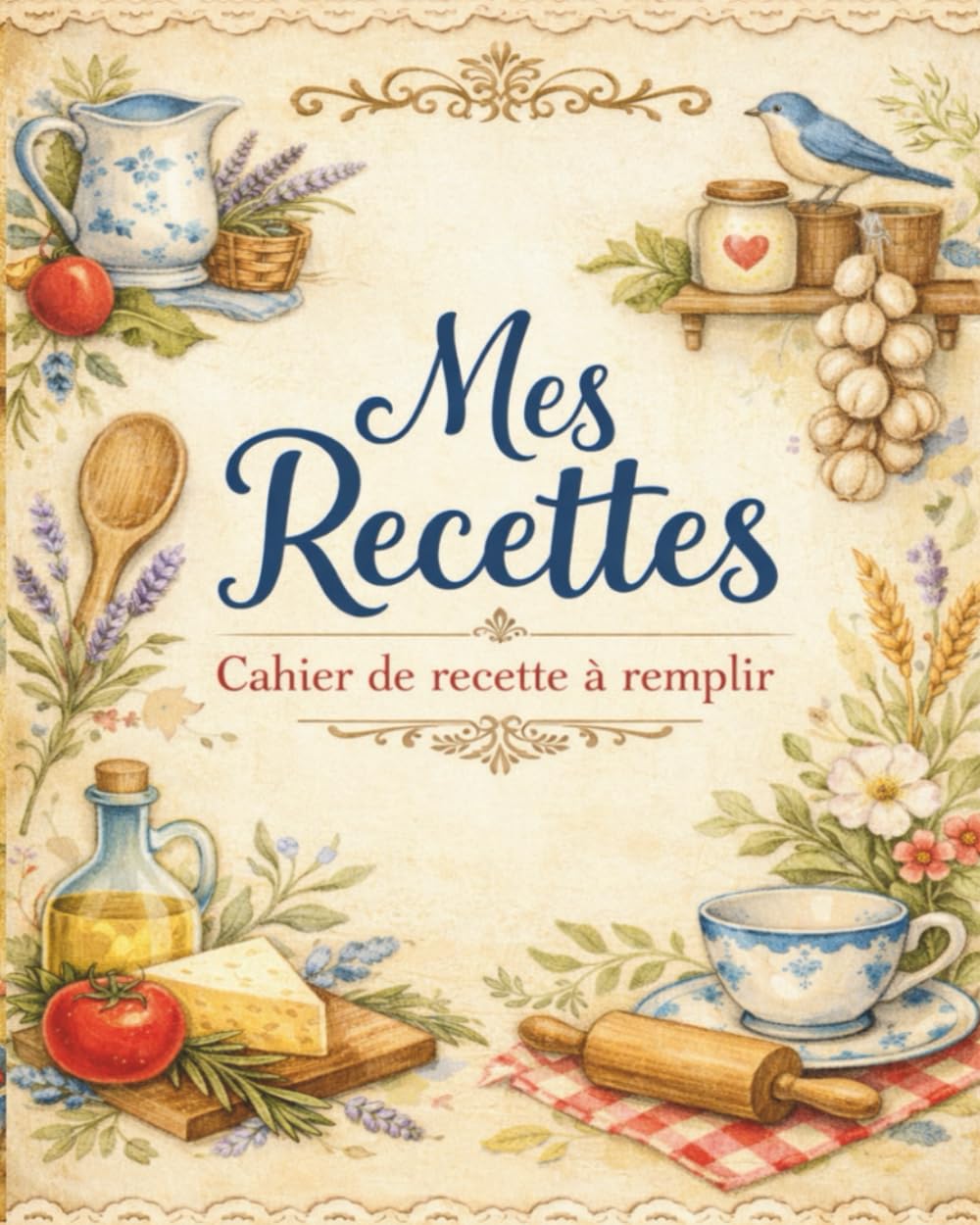 Mes Recettes: Cahier de recette à remplir Livre de recettes à remplir soi-même - 120 fiche: Organisez vos plats maison avec style – 100 fiches à remplir pour vos entrées, plats et desserts préférés
