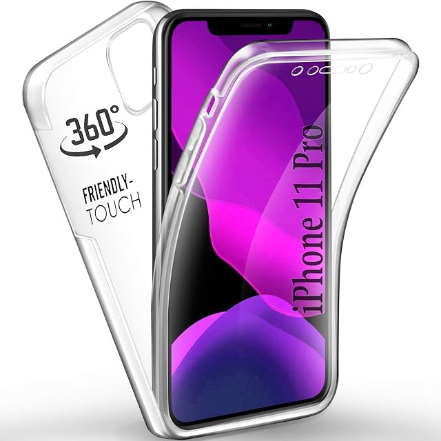 DN-Alive Front And Back Case For iPhone 11 Pro 5.8" Cover [360 Case] [Slim] [Transparent] [Clear] TPU Bumper 360° Full Body Case TPU Silicone Gel For iPhone 11 Pro Case, iPhone 11 Pro Phone Case