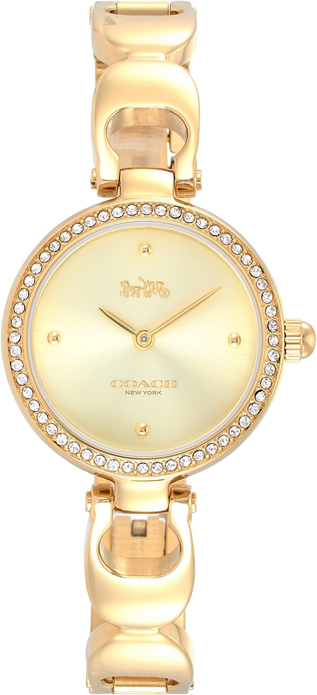 Coach Park Qtz Basic Gold Round Dial Women's Watch|Ionic Plated Thin Gold Steel Material|Gold Color Band - 14503171