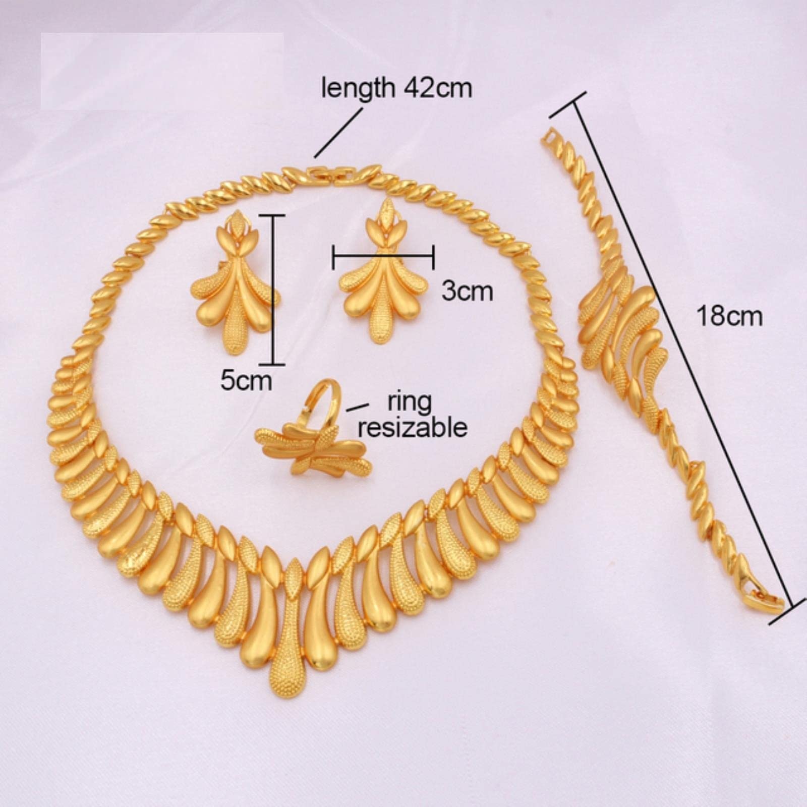 Gouden Sieraden Set met Strass - Kettingen