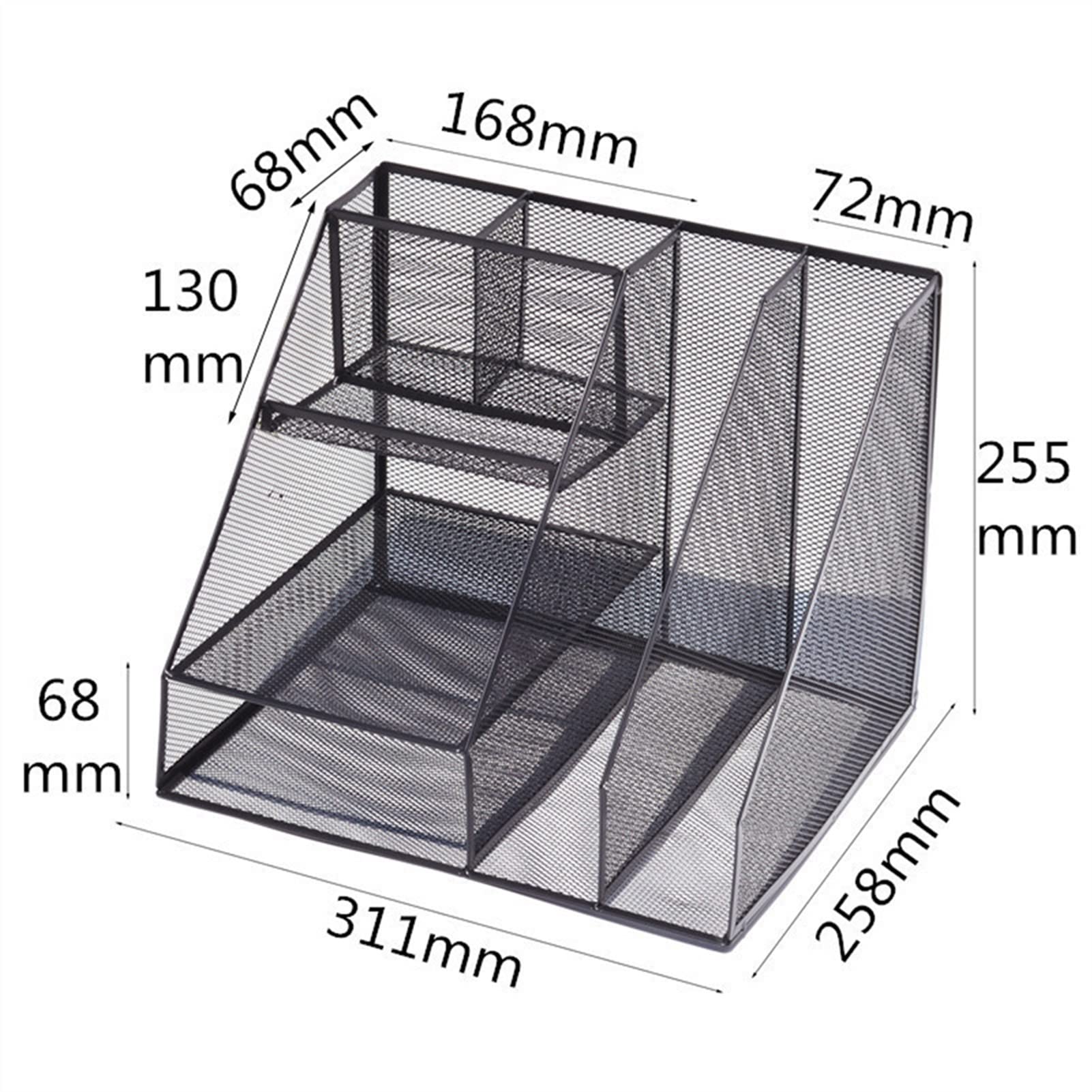 Portadocumenti da Scrivania Desktop Grid Metal File Radd Office Desk Supporto File Multifunzionale Organizzatore del documento 31.1 × 25,8 × 25,5 cm Vaschetta Portacorrispondenza