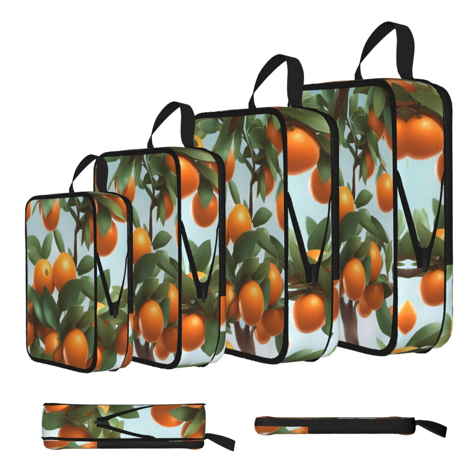 Sxzvvbn Black Many Oranges On The Tree Compression Packing Cubes 4 Piece Set