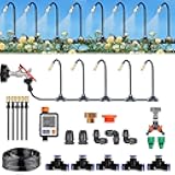 YLANMEI 360° Curved Garden Automatic Irrigation System, Automatic Drip Irrigation Kits, Universal Spray Kit for Garden, Plant Watering System,40m/131ft+Timer