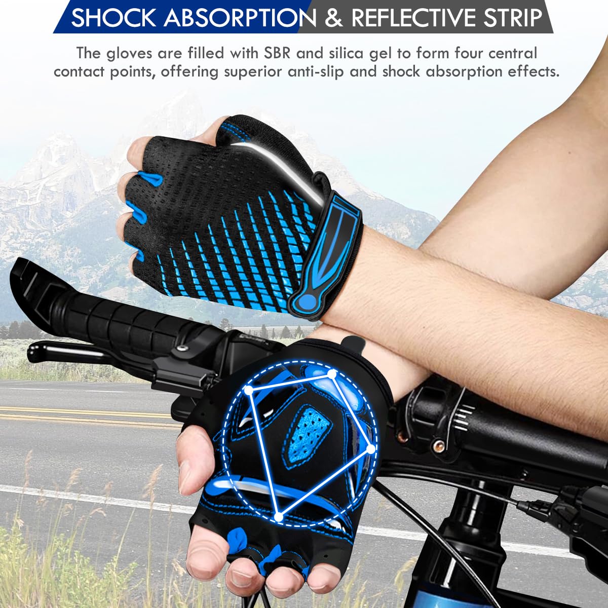 Guantes Ciclismo Medio Dedo Guantes Bicicleta Montaña Guantes Verano Guantes MTB Gel Antideslizante Transpirable Guantes Cortos Ciclismo Carretera para Hombre y Mujer