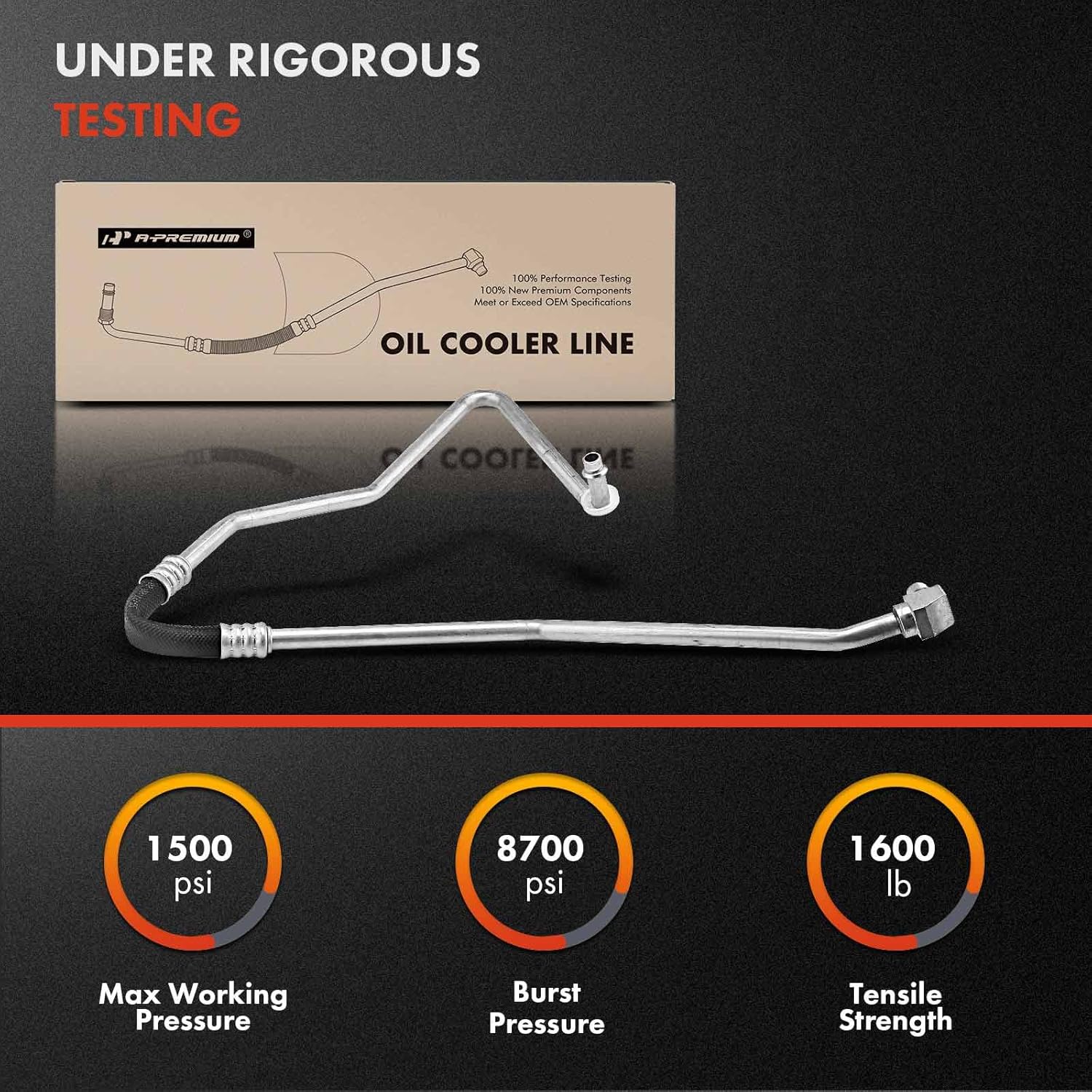 A-Premium Outlet Lower Auxiliary Engine Oil Cooler Line Hose Assembly Compatible with Chevrolet Express 2500 3500 1996-2002 G30 GMC G3500 1996 Savana 2500 3500 V8 6.5L