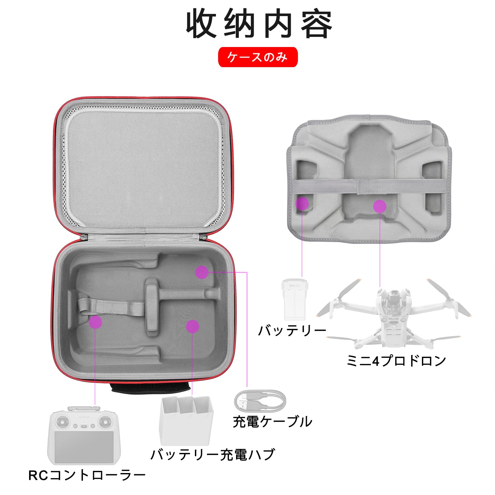Amazon.co.jp: RLSOCO Dji mini 4 pro 用収納ケース mini4 pro本体、RC