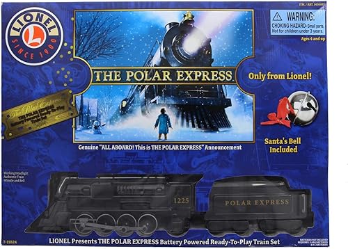 Miniatura 8 de Lionel Polar Express - Juego de tren con campana de Papá Noel, divertido, interactivo, listo para jugar, con faros delanteros, silbato y campana