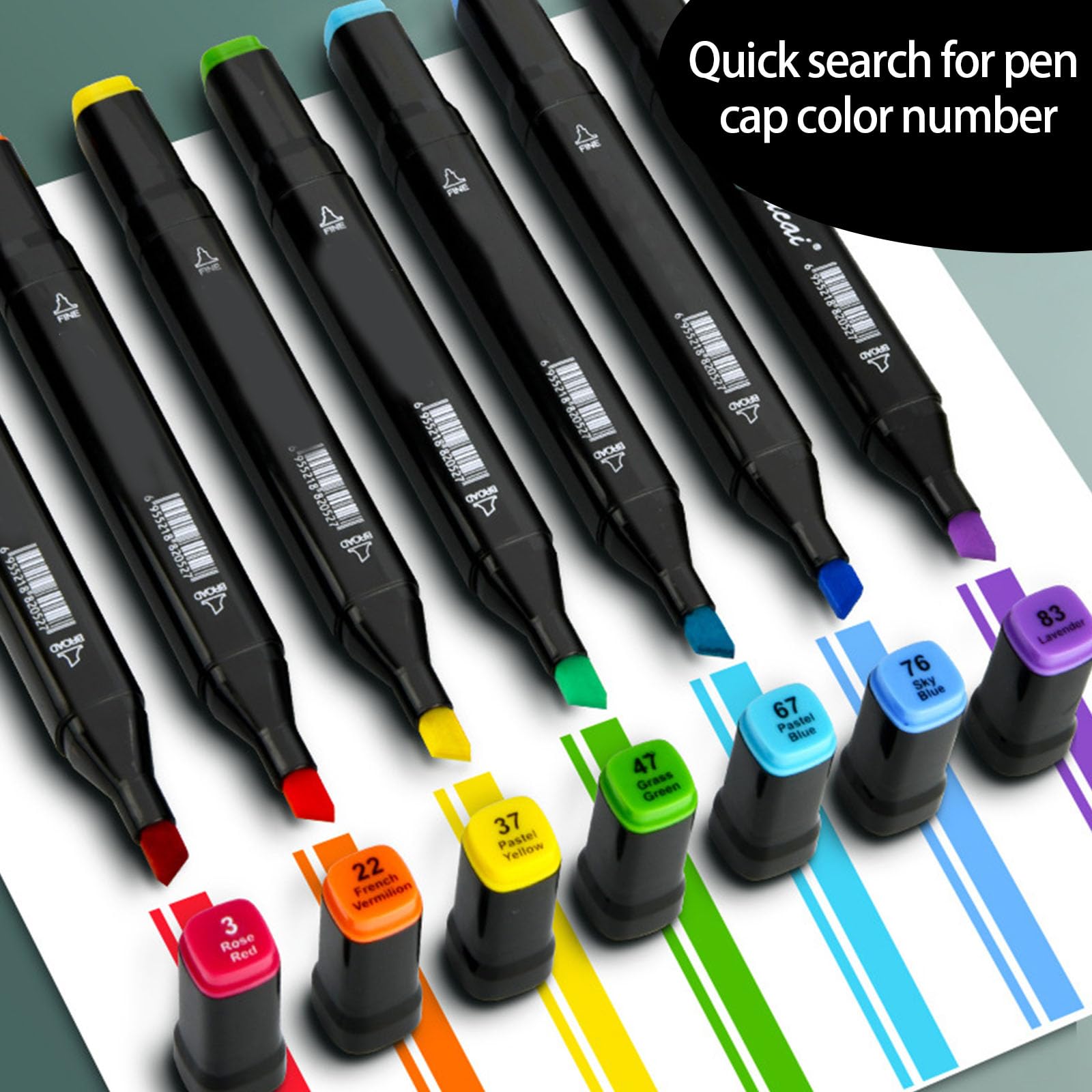 Kunststoff Kunstmarker Set mit Doppelspitze für feine und breite Farbgebung Langlebige Farben Ergonomische Formmarker