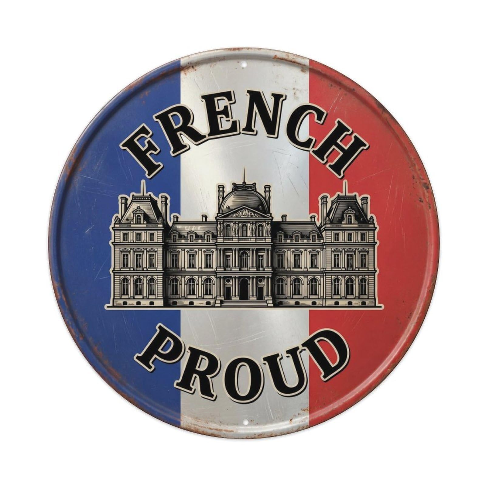 Olhnbad Style French Proud Palace Travel Landmark Heritage Emblem Metal Tin Sign