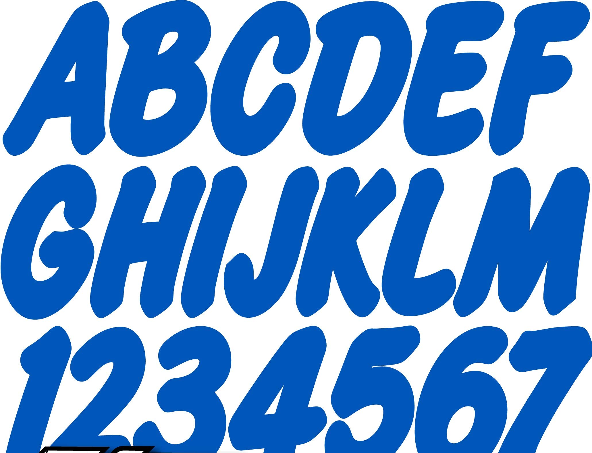 STIFFIE Whip-One Blue 3" Alpha-Numeric Registration Identification Numbers Stickers Decals for Boats &amp; Personal Watercraft