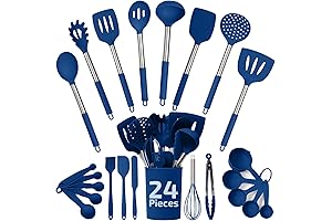 Culinary Couture 24-Pieces Blue Silicone Cooking Utensils Set