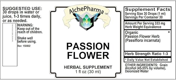 Passion Flower Tincture - (Organic Passiflora incarnata) - Professional 1:3 Herb Strength Ratio