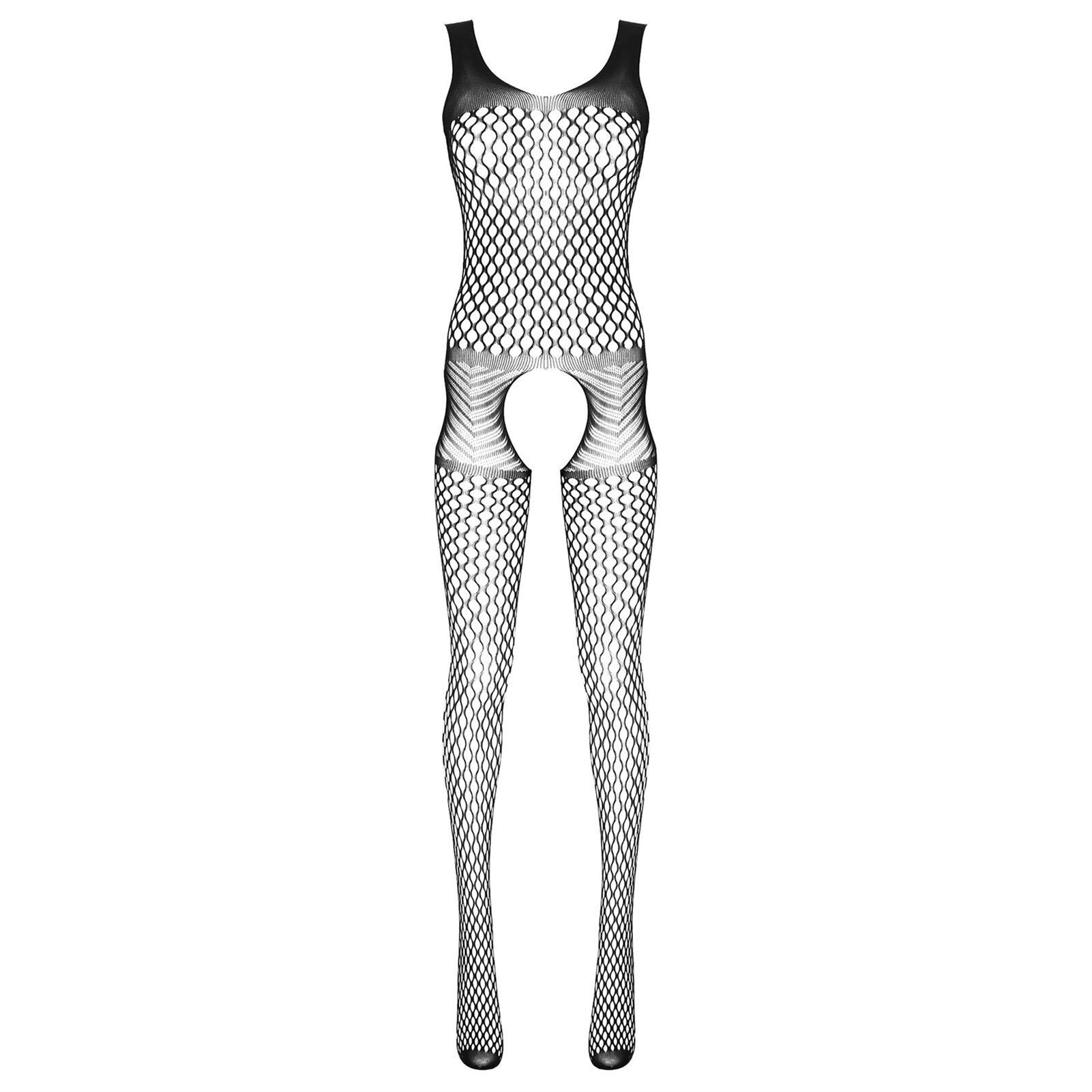 KHJK Active Lingerie Fishnet Bodysuit for Womens Bodystockings Open Crotch Fishnet Full Body (Color : Black, Size : One Size)