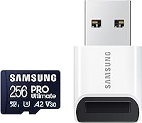 Vista 12 de Samsung PRO Ultimate tarjeta de memoria microSD + adaptador, microSDXC de 128 GB, hasta 200 MB/s, 4K UHD, UHS-I, clase 10, U3, V30, A2 para cámara