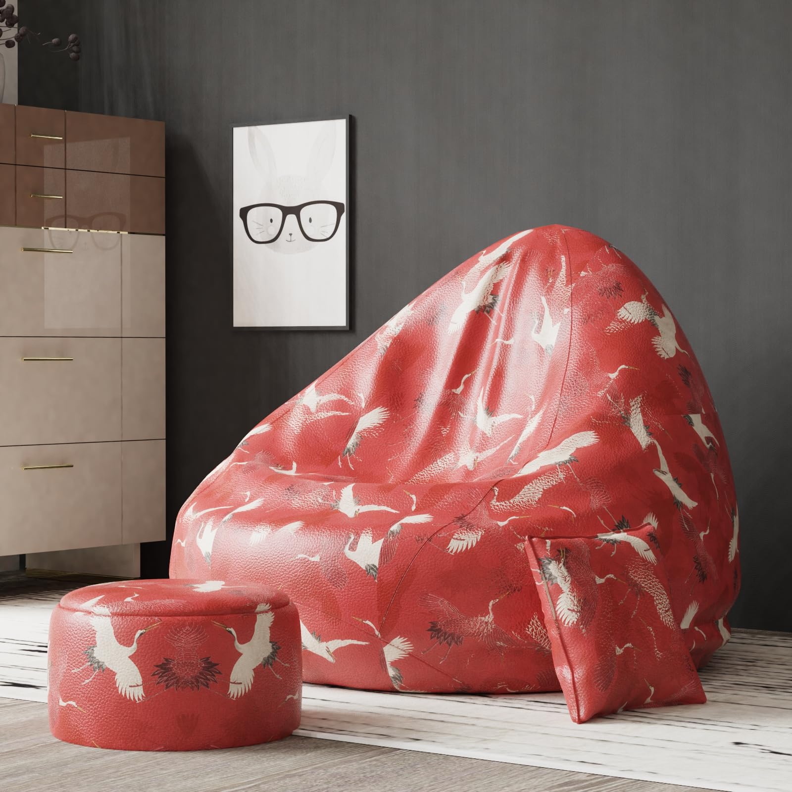 Biggie Bean Bag 6XL with Beans Filled- Full Printed Bean Sofa with Cushion and Footrest - Official : Oreeka Home Bean Bag - Comfort Level : Advanced - (Theme : Artisanal Adventures)-image-40
