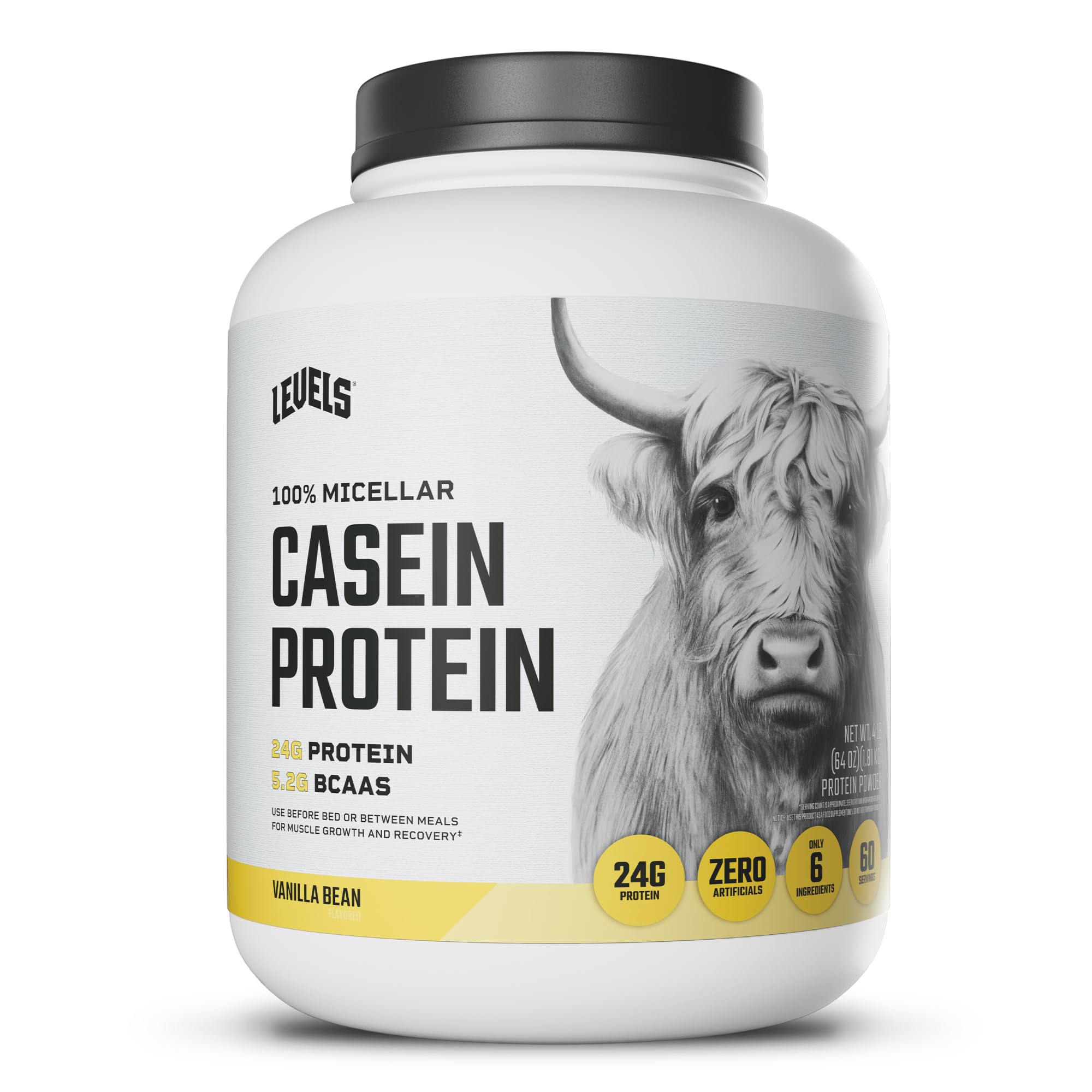 Levels 100% Micellar Casein Protein Hormone Free Chocolate 2LB | 24G of Protein 5.2G BCAAs Hormone Free Dairy No Added Sugar No Fillers Clean Ingredients Complete Protein product thumbnail 2