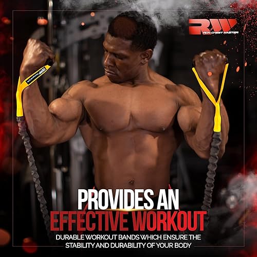 Miniatura 7 de Ron Williams Bandas de resistencia con asas y mangas protectoras  Bandas de entrenamiento portátiles de cuerpo completo para hombres y mujeres