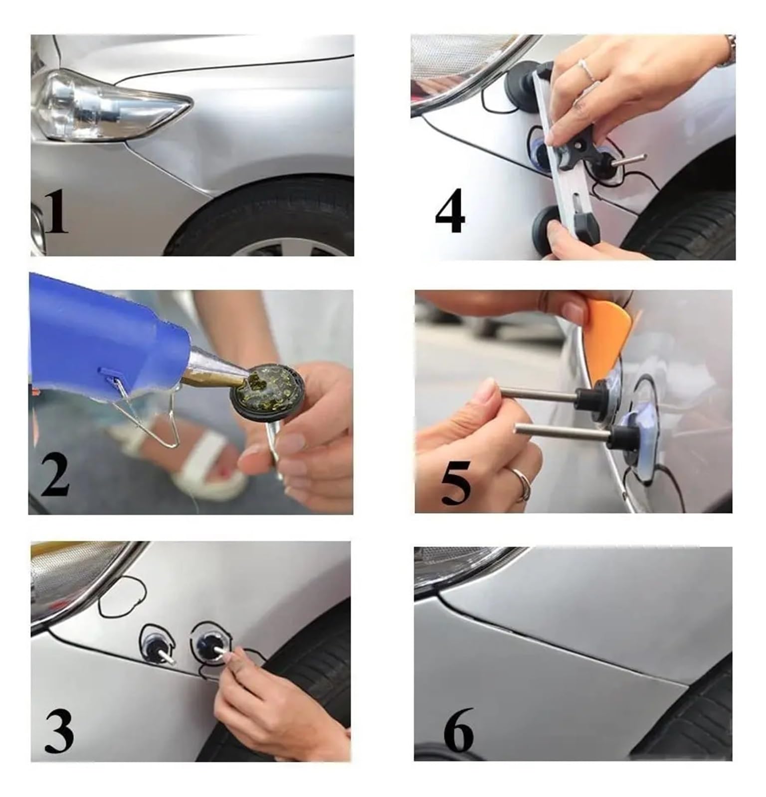 Narzędzia Do Naprawy Wgnieceń Samochodowych Zestaw Bez Użycia Farby Narzędzi Usuwania Ssanie Auto Ściągacz Samochodu łAtwe I Skuteczne(Set 3-9Pcs)