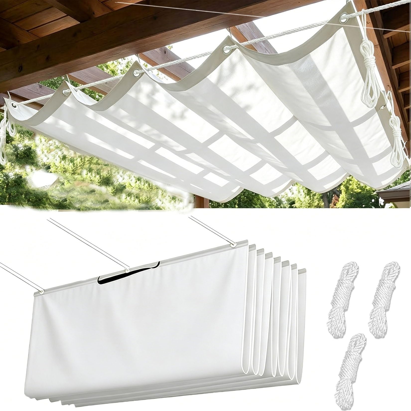 Toile ombrage rétractable imperméable contre intempéries 190 x 430 cm sable