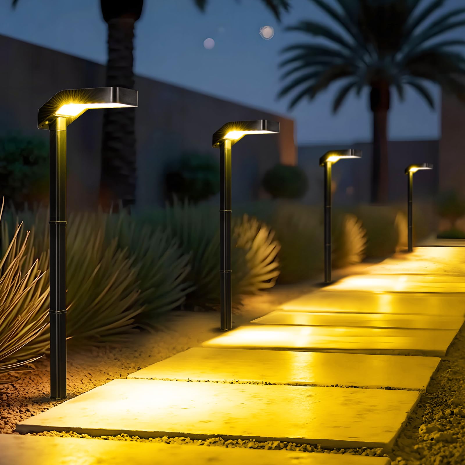 A.bigwhale Illuminazione stradale per esterni, luce solare per esterni, giardino, 2 pezzi, luce solare impermeabile, con 3 temperature di colore, lampada solare, illuminazione da giardino, terrazza