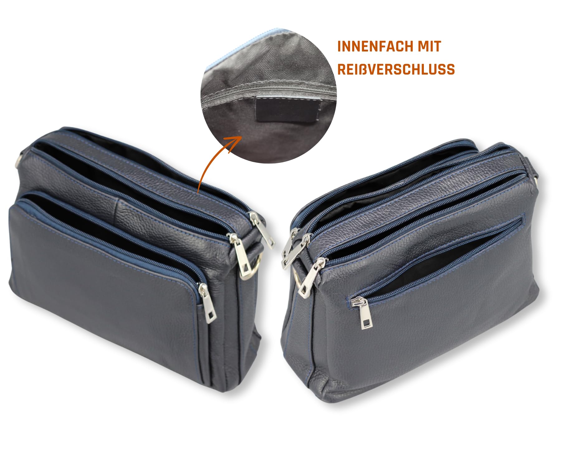 ADEL damska torba na ramię BECKY, ręcznie robiona torba na ramię ze 100% prawdziwej skóry, ze skórzanym paskiem + szeroki wzór, regulowany pasek, Made in Italy