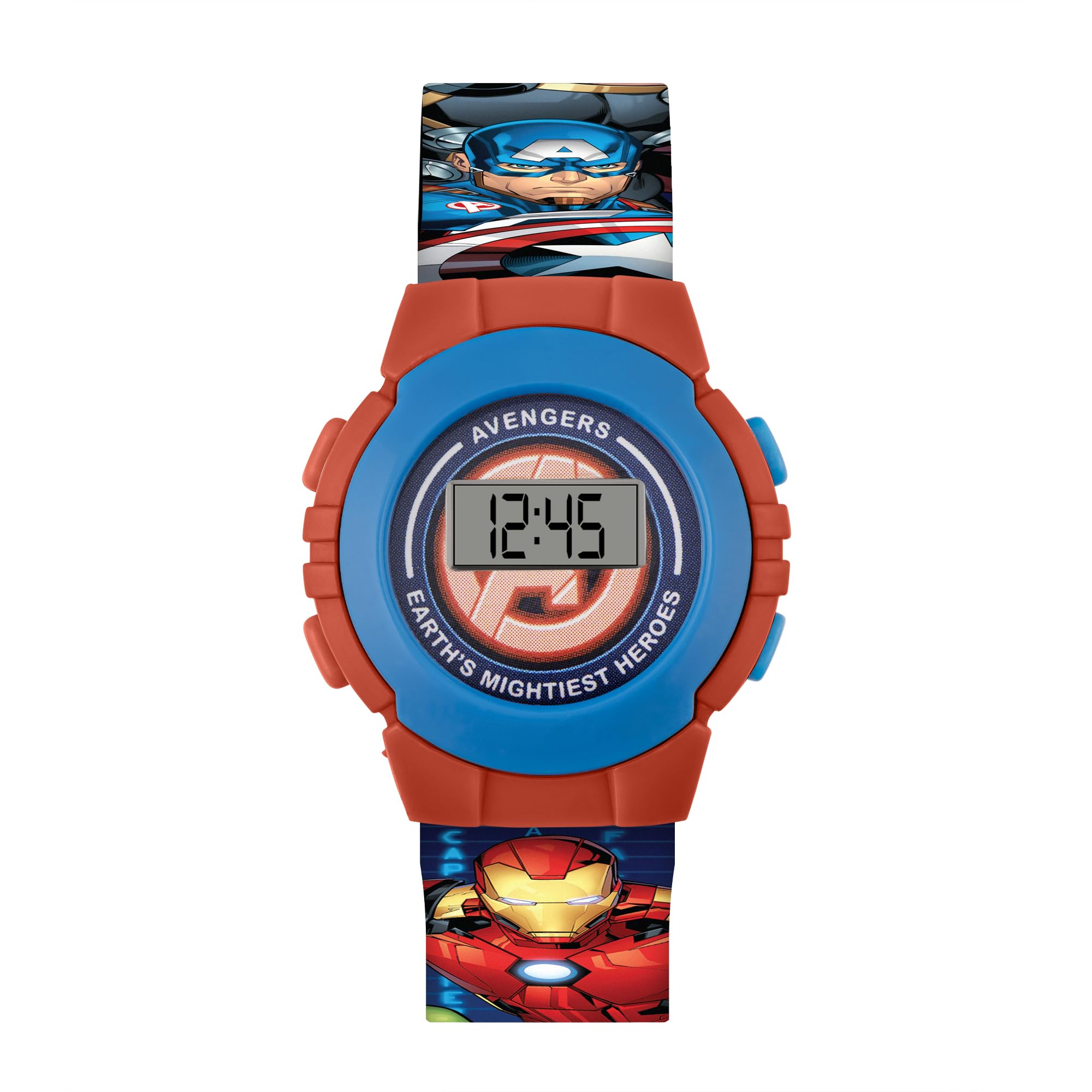 Disney Marvel Avengers Red & Blue Character Print Digital Watch AVG4818