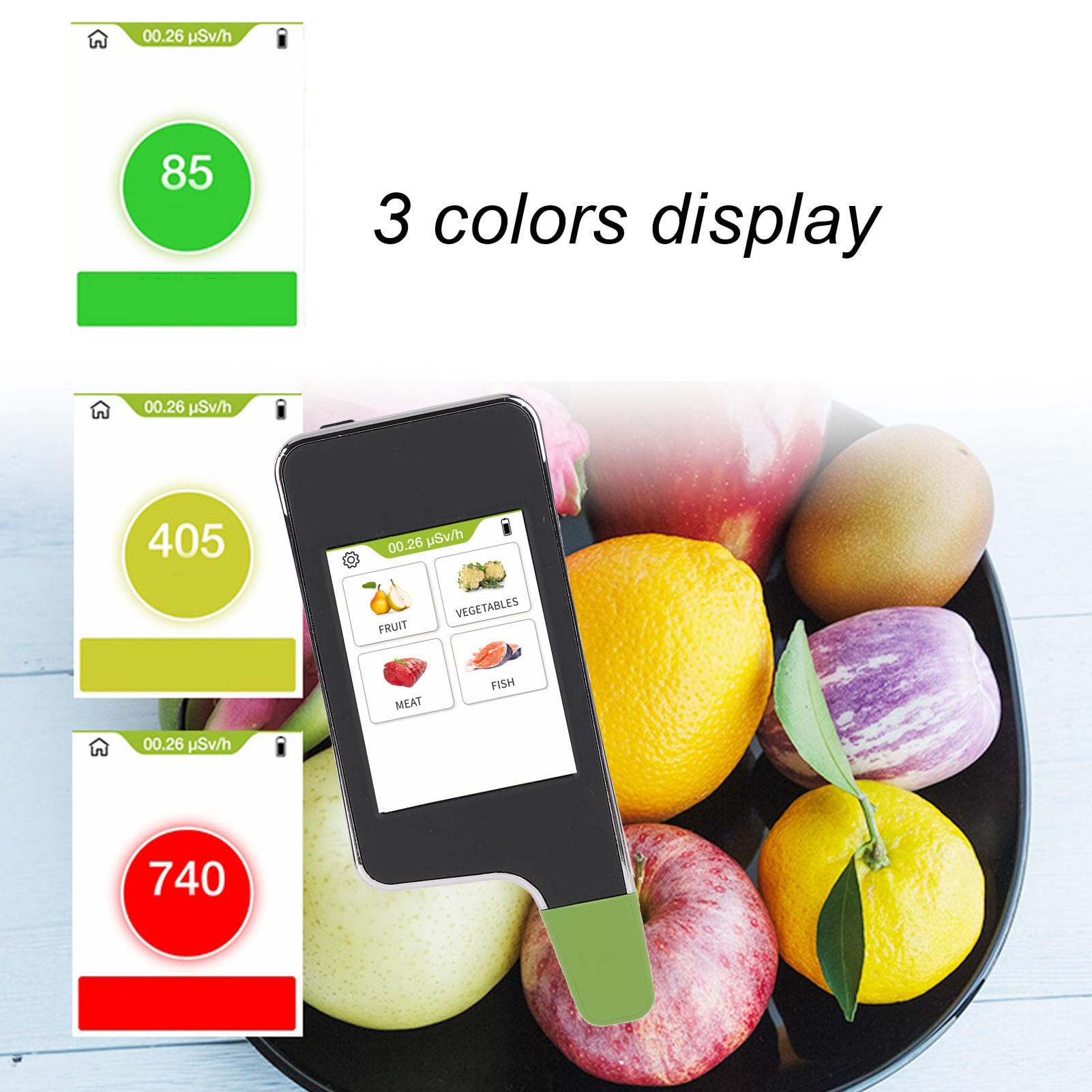 Probador de Nitrato Digital Portátil, Detector de Nitrato de Alimentos para Carne de Pescado Carne Vegetal, 0-99999 Mg/kg de Alta Precisión Detector de Seguridad Alimentaria