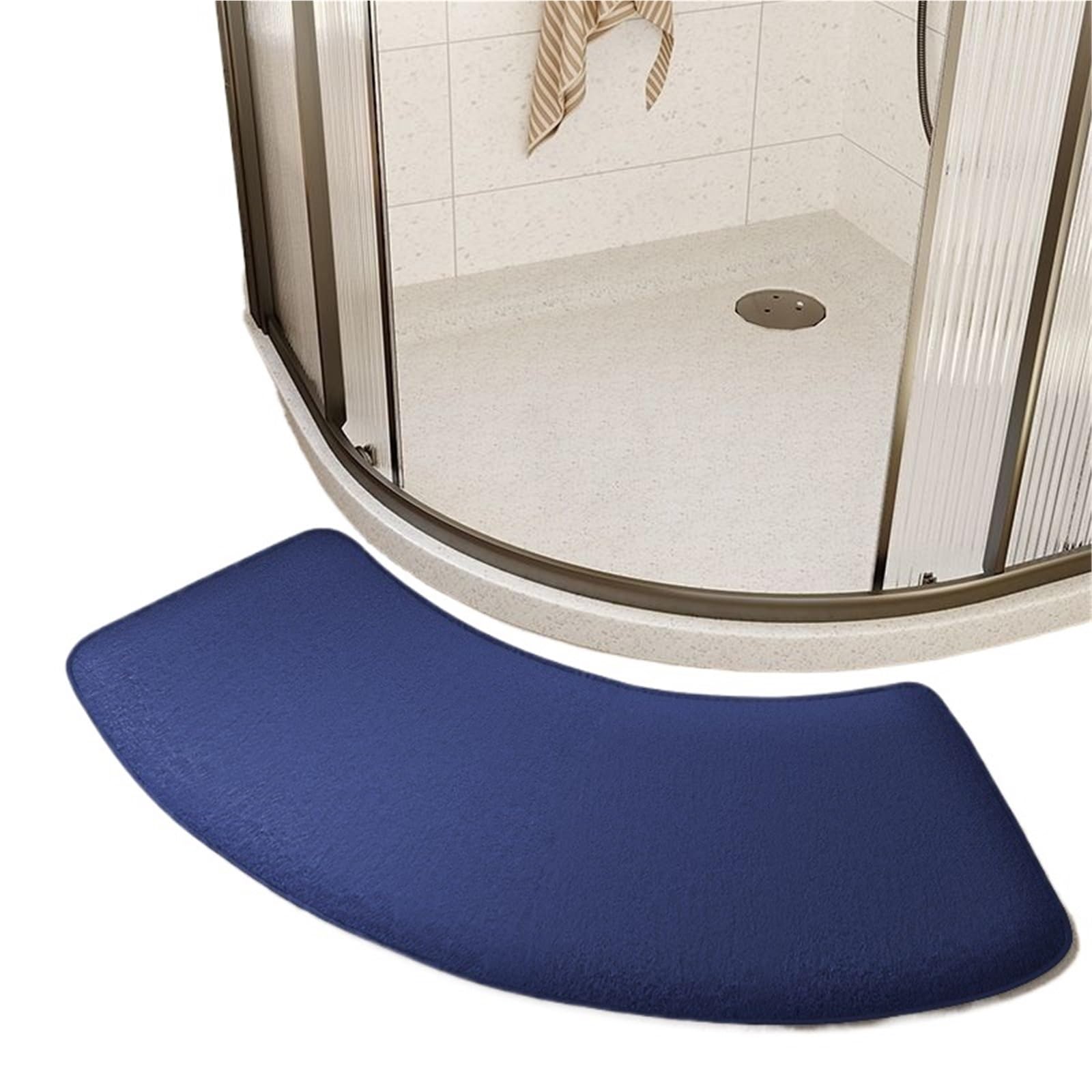Alfombrilla de ducha antideslizante multicolor – Alfombra de franela suave de 40 x 100 cm (azul) para mayor comodidad y seguridad, secado rápido, fácil de limpiar, esencial para el baño