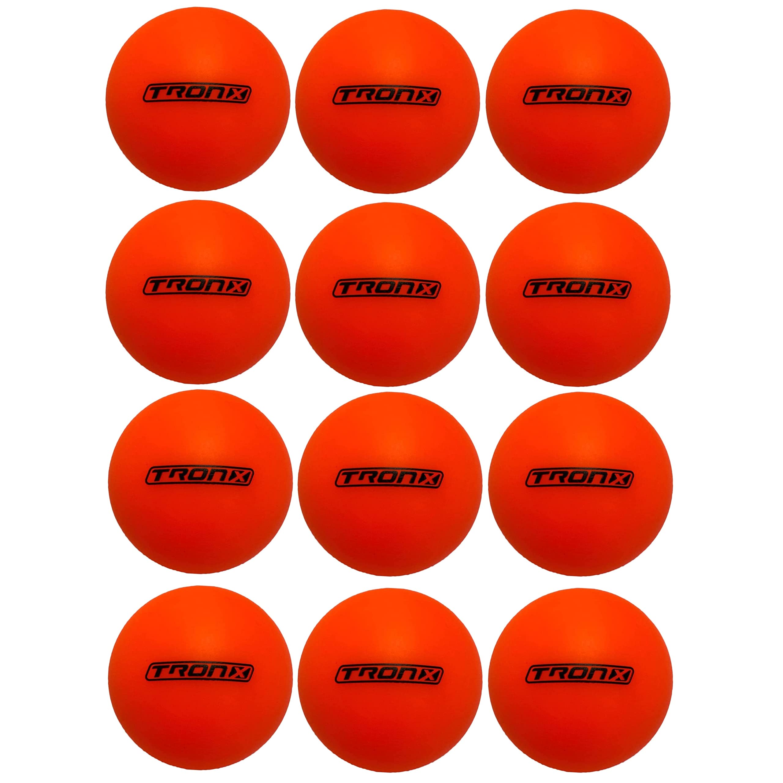 Street Hockey Balls - 12 Pack - Low No Bounce Orange Outdoor Official Street Roller DEK Hockey Balls