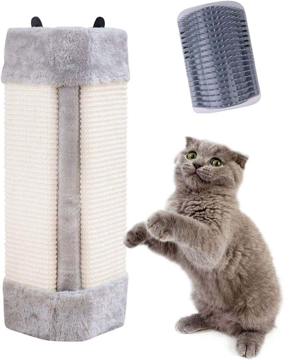 Pampurr Cat Scratcher Cat Scratching Board Pad Hanging Scratcher Cat Wall Mounted Scratching Post/Wall Corner Foldable Pet Sisal Scratcher (Scratching Pad & Self Groomer)