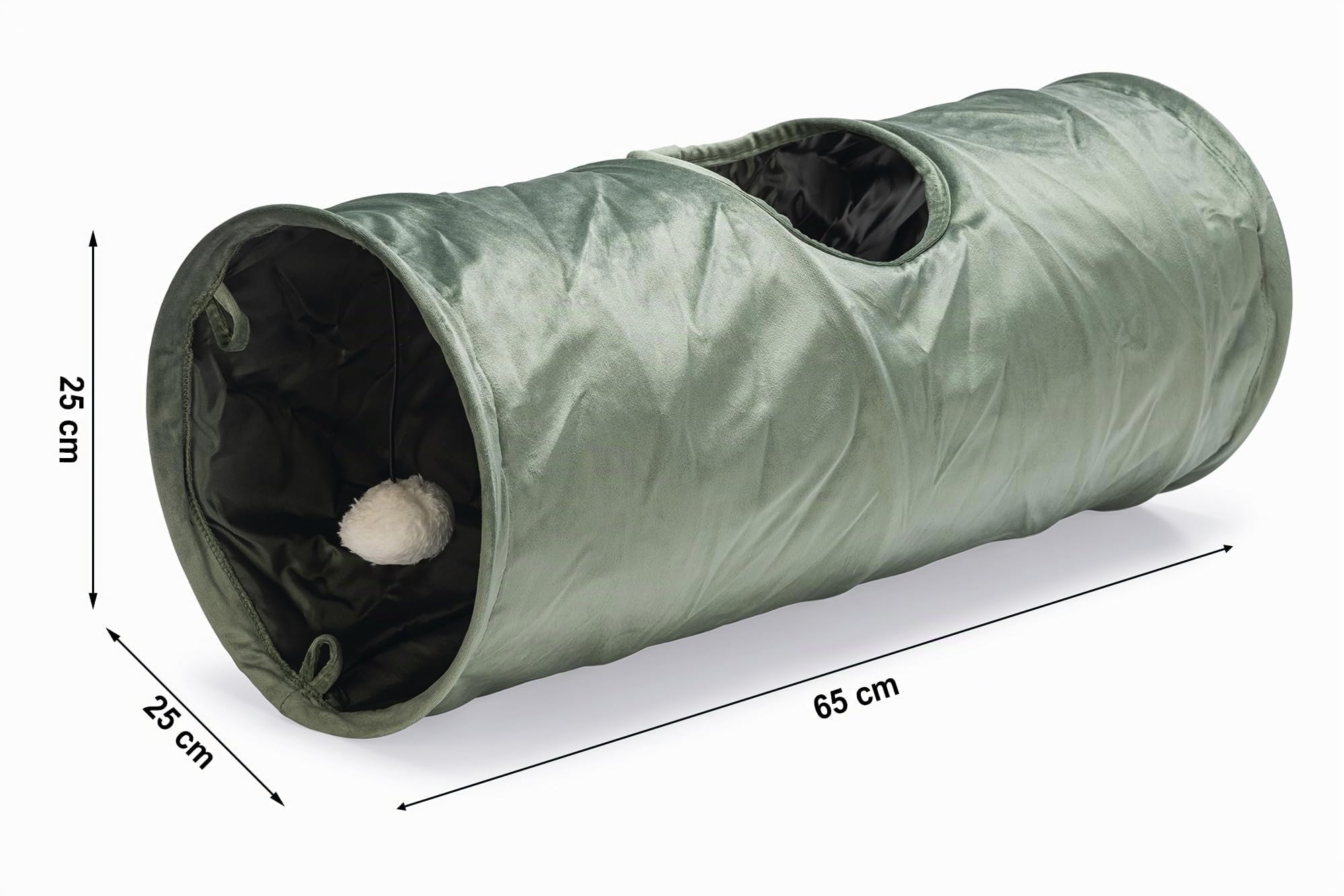 Designed by Lotte Katzentunnel Cylla, Katzenspielzeug, Grün, 65x25x25