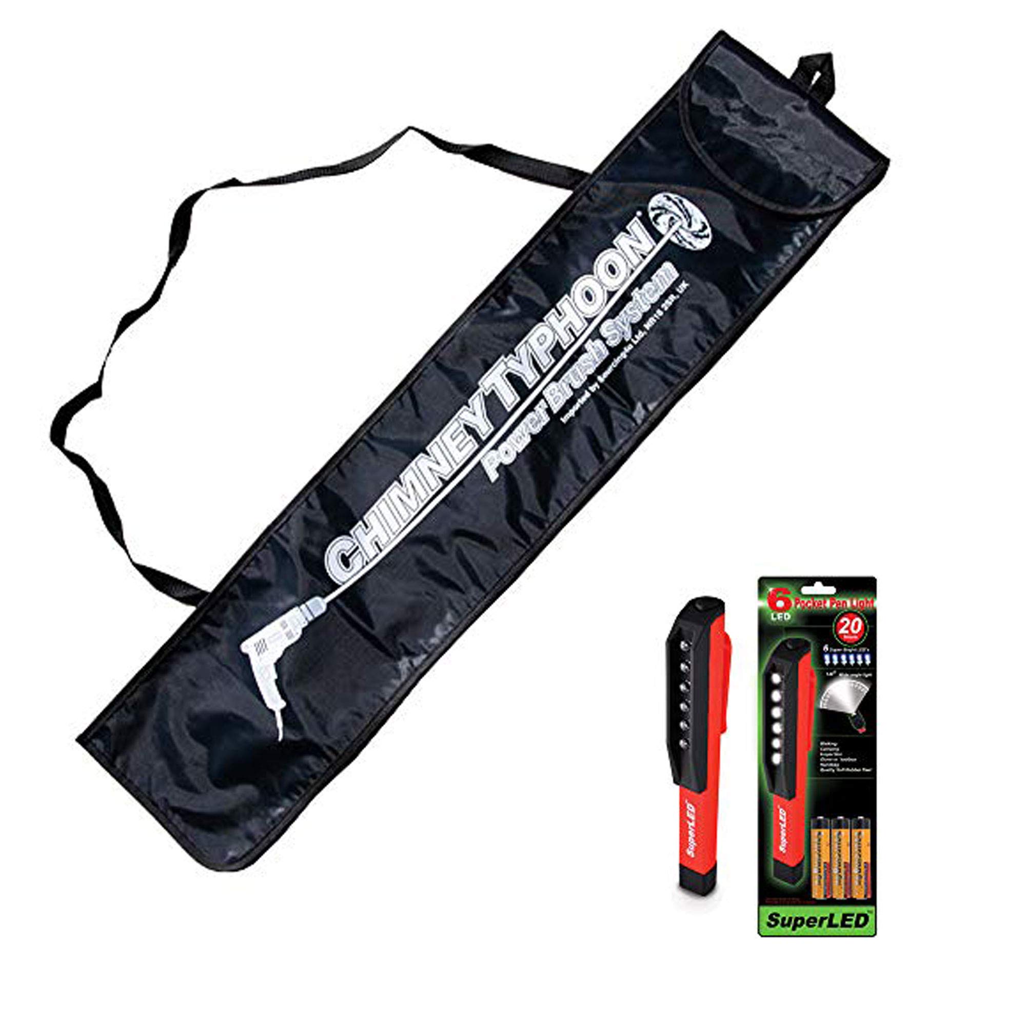 S4U Chimney Typhoon Power Sweeping Rod Bag with LED Pen Torch