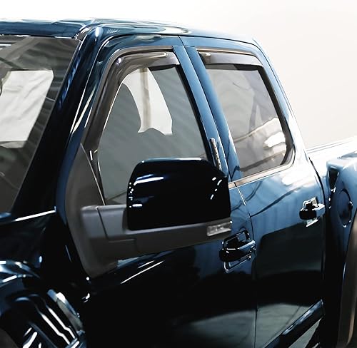 Miniatura 5 de Goodyear Deflectores de ventana inastillables en el canal para Ford F150 Raptor 2017-2020 SuperCrew, protectores de lluvia, viseras de ventana para