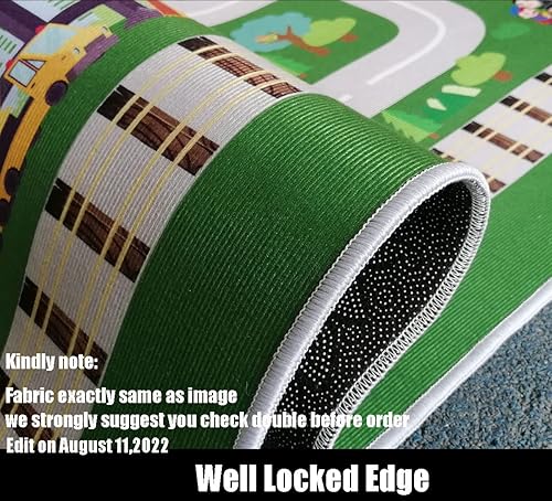 Vista 5 de Alfombra de juego para sala de juegos para niños, camino de la vida urbana para automóviles, divertido mapa de ciudad para juguetes de pista