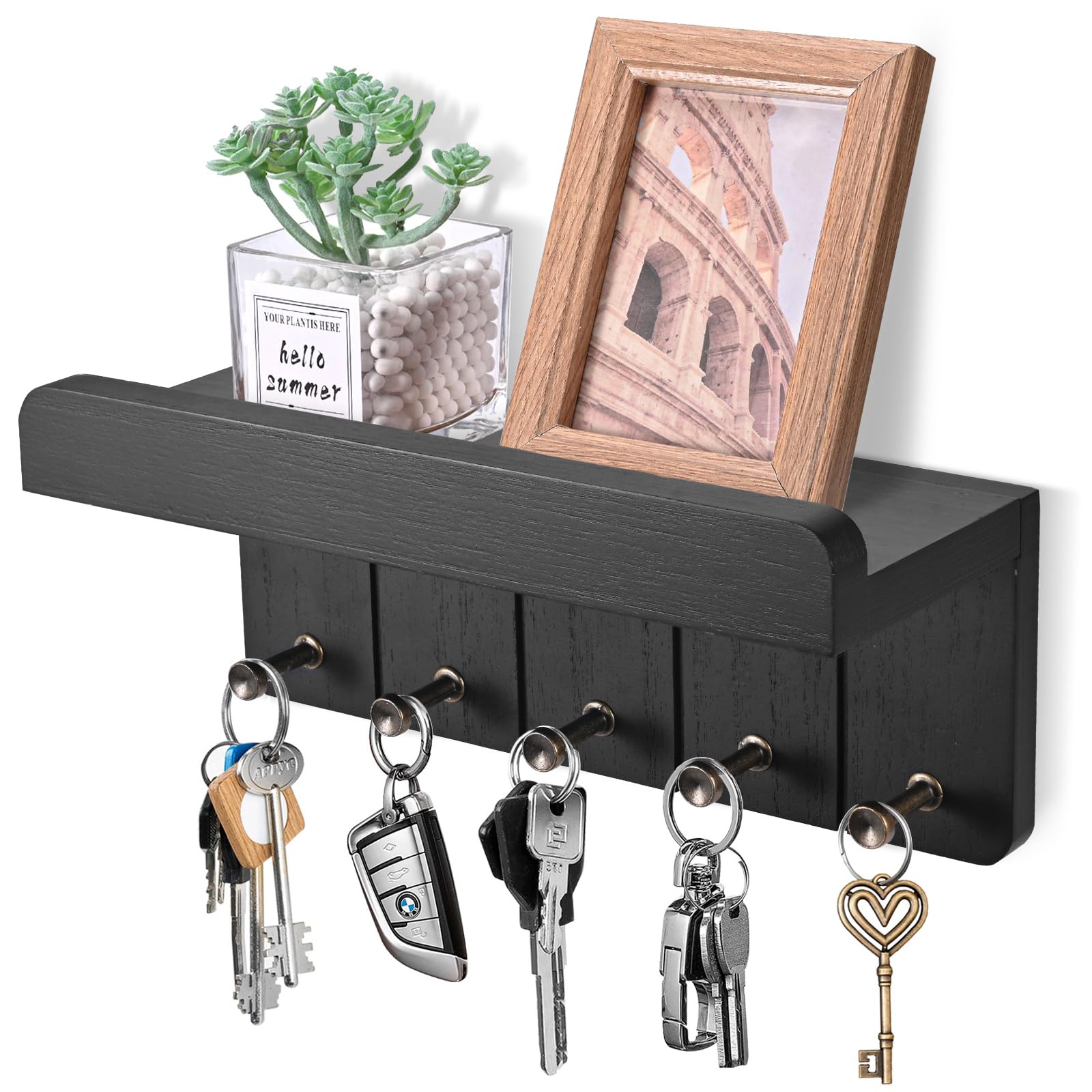 BISCOTTINI Portachiavi da Parete con 25 Ganci in Legno con Finitura Bianca Anticata - Porta Chiavi Sospeso da Ingresso - Bacheca Appendichiavi | Leroy Merlin