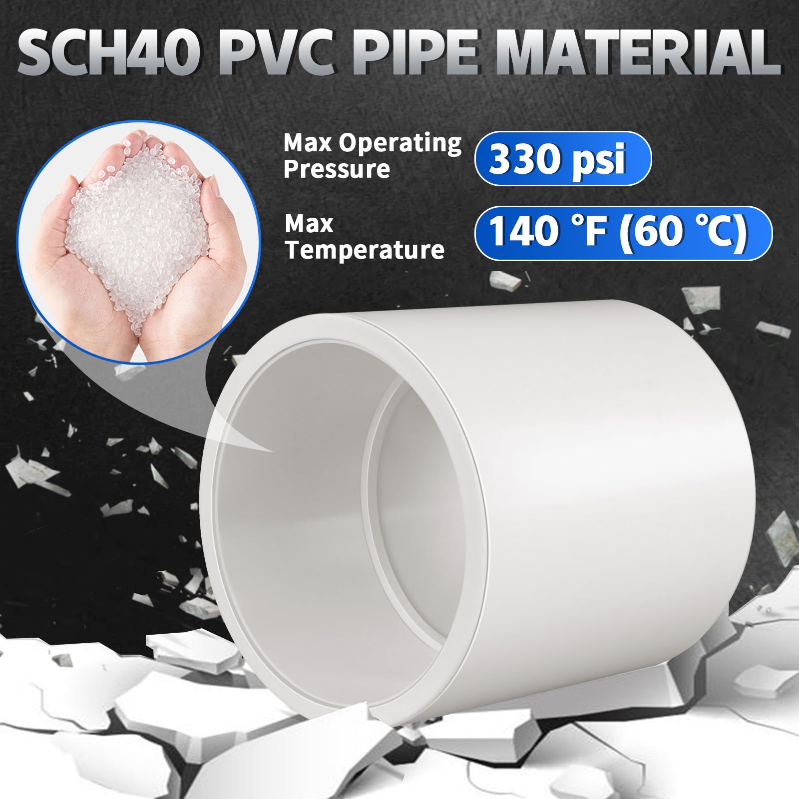 4 Inch Pvc Cupling Snapklik.com : 2Pcs White 4 Inch PVC Coupling, Socket X Socket ...
