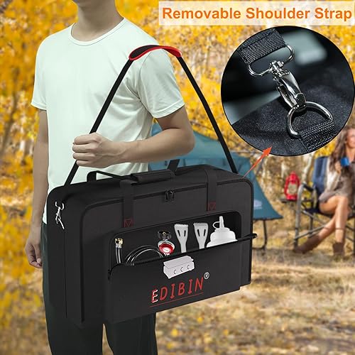 Miniatura 4 de Bolsa de transporte portátil para parrilla compatible con Royal Gourmet PD1301R, apta para Royal Gourmet PD1301S portátil de 24 pulgadas, 3