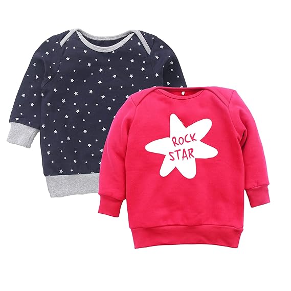 Kadambaby Baby Boys & Baby Girls Cotton Envelope Neck Sweatshirt