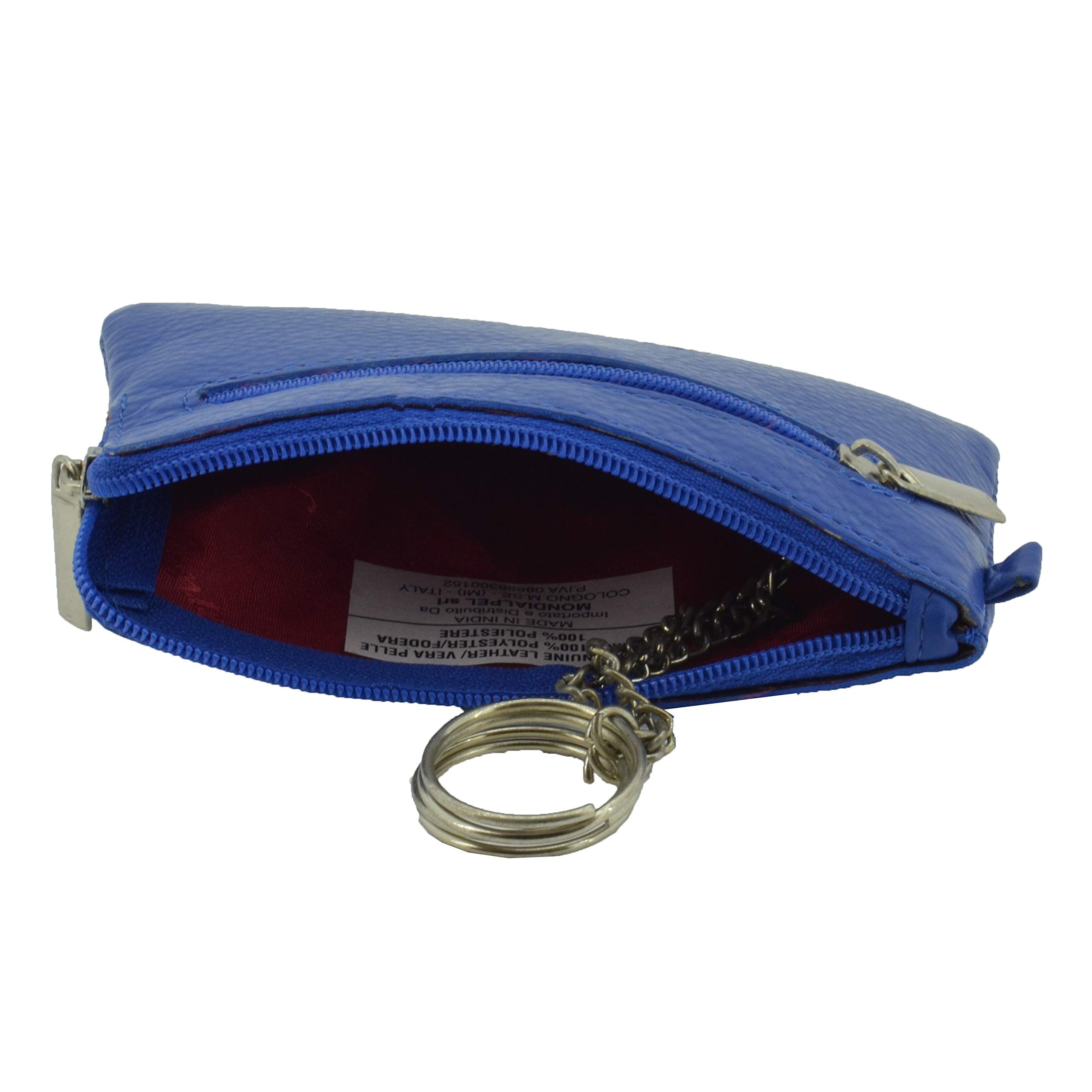 CONTE MASSIMO Porte-clés Homme et Femme, Cuir Véritable, 2 Poches zippées et Crochets, avec Boîte Cadeau